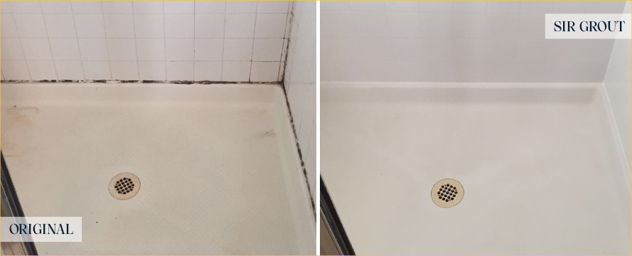 Shower Before and After Our Superb Hard Surface Restoration Services in Scottsdale, AZ