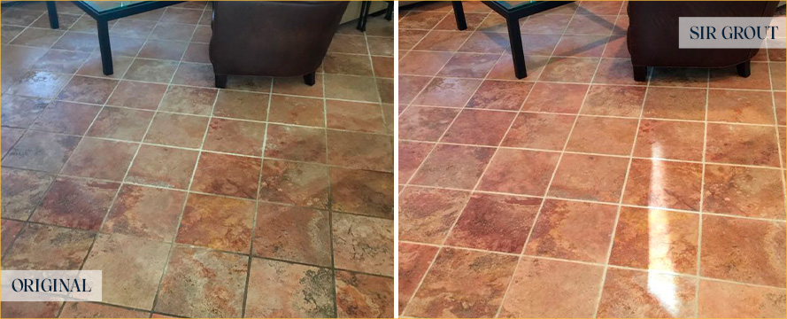 Floor Before and After a Flawless Stone Cleaning in Phoenix, AZ